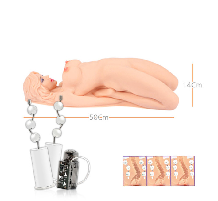 Мастурбатор кукла Kokos Veronia 2WayPlus с вибрацией и массажем, два входа: вагина и попка