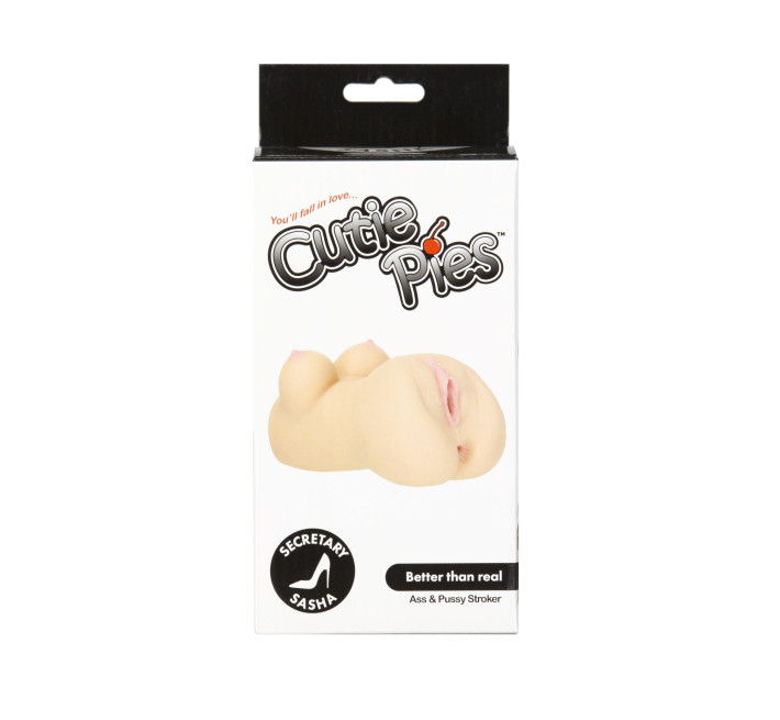 Мастурбатор-вагіна та попка Cutie Pies Secretary Sasha Vagina&Ass Masturbator, віброкуля в подарунок