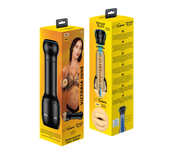 Мастурбатор-ротик Kiiroo FeelVictoria Mouth с всасывающей интерактивной насадкой PowerBlow Combo Set