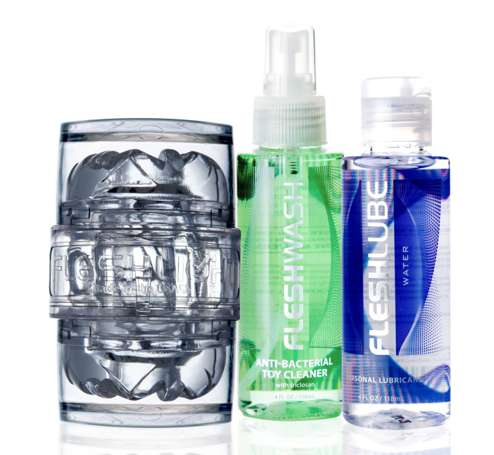 Мастурбатор Fleshlight Quickshot Vantage Value Pack: мастило та засіб для чищення.