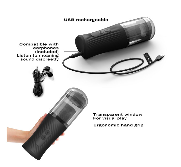 Автоматический мастурбатор Dorcel THRUST BLOW, голосовое сопровождение, присоска