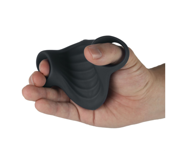 Мастурбатор Rocks Off Palm Black, петлі для пальців, 10 режимів