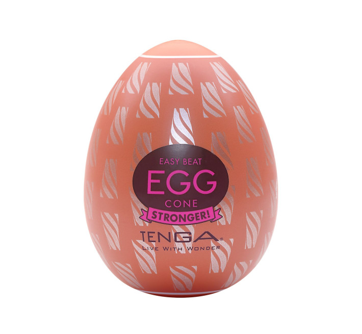 Мастурбатор-яйце Tenga Egg Cone, щільний TPE, пробник лубриканту 5 мл