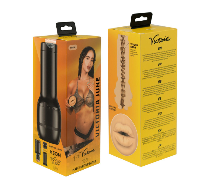 Мастурбатор Kiiroo Feel Victoria June Mouth Stroker PBC совместим с PowerBlow и Keon