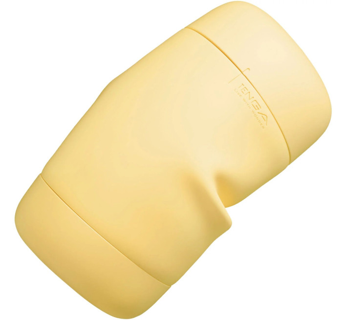 Мастурбатор TENGA PUFFY Custard Yellow, ультрамягкий материал, многоразовый, сквозной