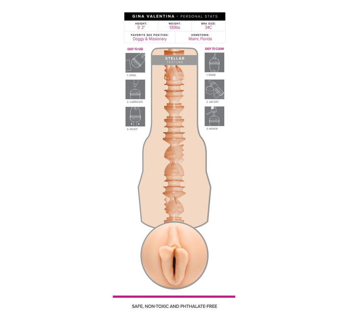 Мастурбатор Fleshlight Girls: Gina Valentina — Stellar со слепка вагины, очень нежный