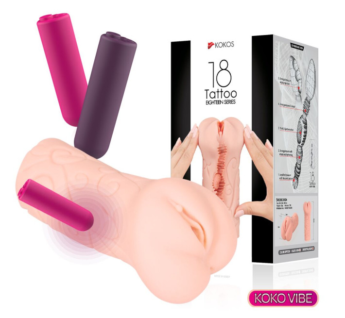 Мастурбатор-вагіна двошаровий Kokos Tattoo Vibe