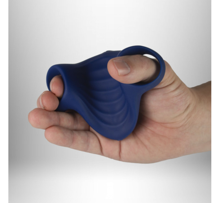 Мастурбатор Rocks Off Palm Blue, петли для пальцев, 10 режимов