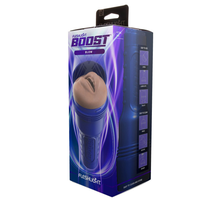 Мастурбатор-ротик Fleshlight Boost Blow Light Medium Flesh, плаваючі кільця Turbo Tech