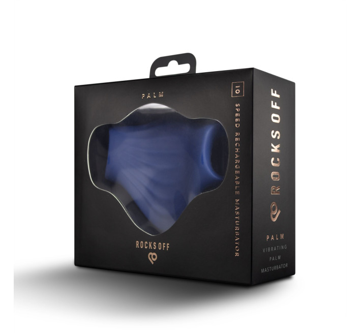 Мастурбатор Rocks Off Palm Blue, петли для пальцев, 10 режимов
