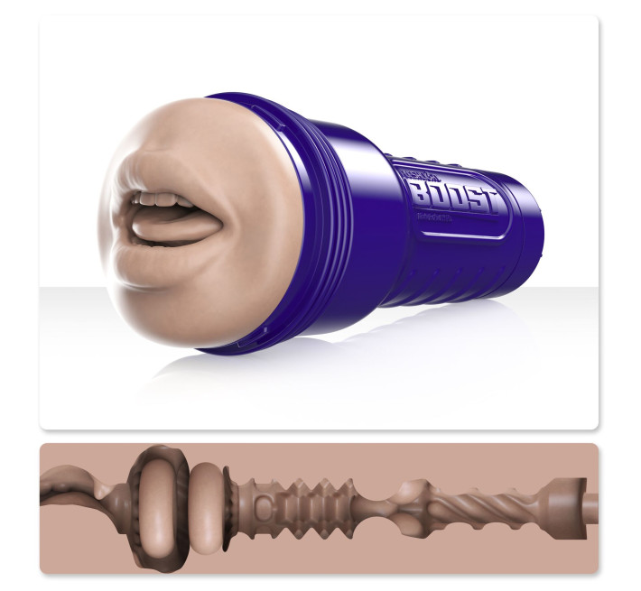 Мастурбатор-ротик Fleshlight Boost Blow Light Medium Flesh, плаваючі кільця Turbo Tech
