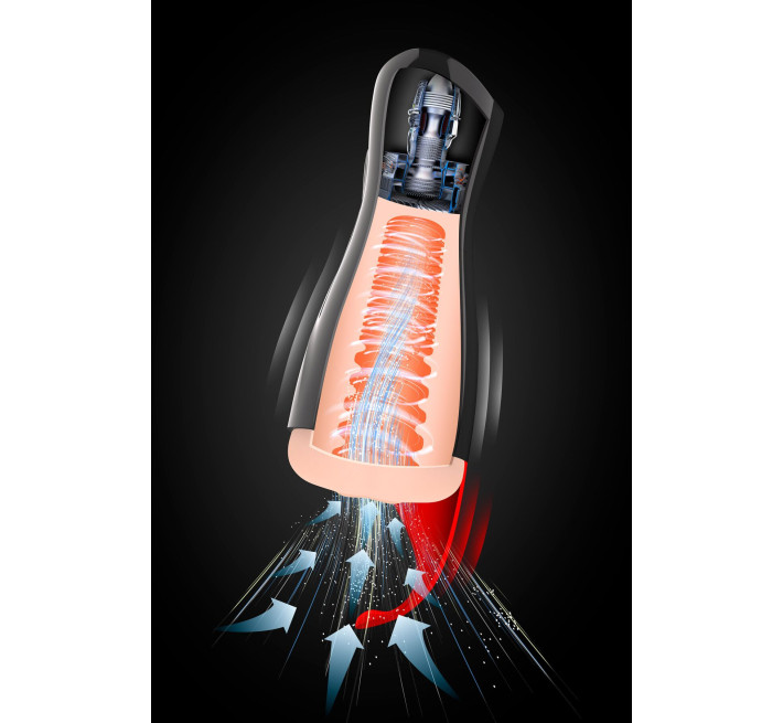 Премиум-вибромастурбатор Real Body - Real Sucking Pussy 2, всасывание, звук, стимуляция промежности