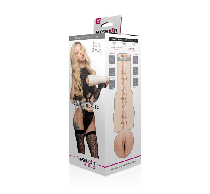 Мастурбатор Fleshlight Girls: Kenzie Reeves - Cream Puff, зі зліпка вагіни, дуже ніжний