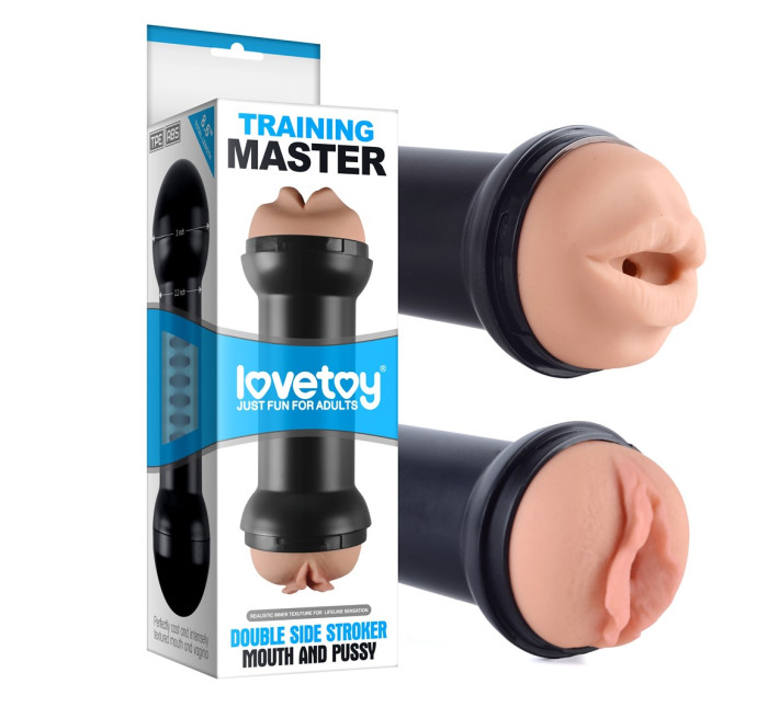 Мастурбатор Lovetoy Traning Master Double Side Stroker Mouth and Pussy Телесный