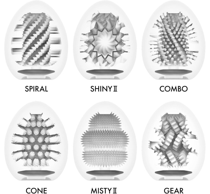 Набір мастурбаторів-яєць Tenga Egg Hard Boilded II Pack (6 яєць), щільний TPE, опукла текстура