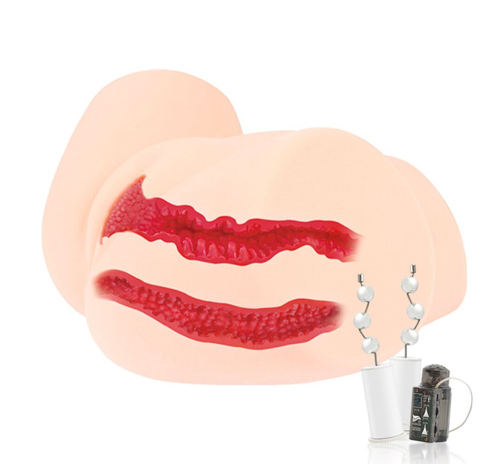 Мастурбатор-півторс Kokos Samanda 2WayPlus з функцією масажу та вібрацією, два входи: вагіна та попка