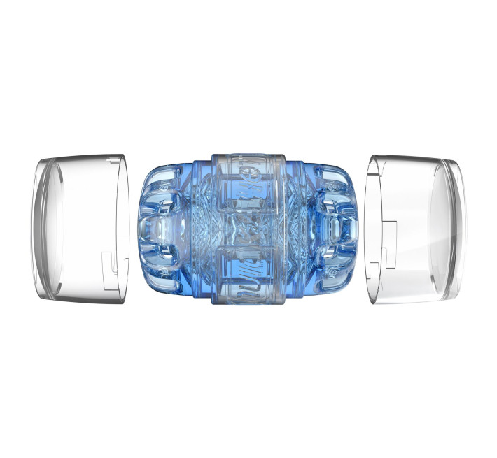 Мастурбатор Fleshlight Quickshot Turbo Blue Ice, компактний, чудово для пар і мінету