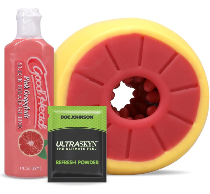 Набір для мінету Doc Johnson GoodHead Grapefruit Blowjob Set - Yellow