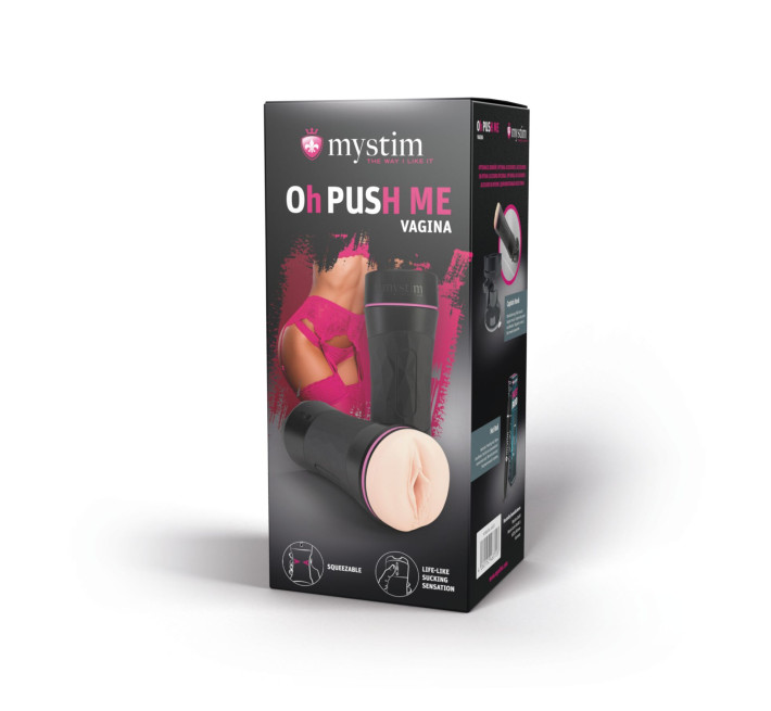 Мастурбатор-вагіна Mystim O(h) PUSH ME Vagina, можна стискати та регулювати вакуум