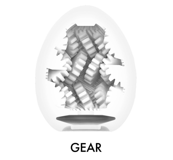 Мастурбатор-яйцо Tenga Egg Gear, плотный TPE, пробник лубриканта 5 мл