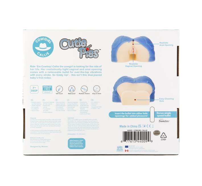 Мастурбатор-вагина и попка Cutie Pies Cowgirl Callie Vagina&Ass Masturbator, вибропуля в подарок