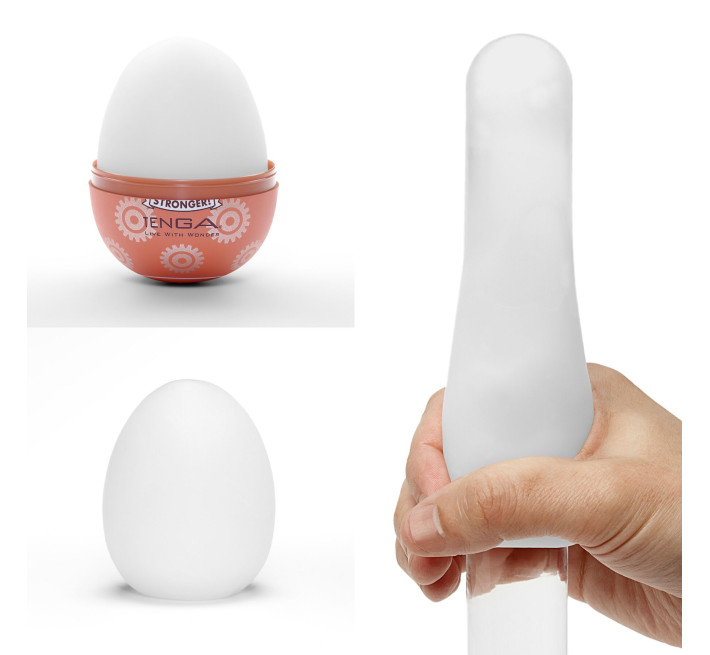 Мастурбатор-яйцо Tenga Egg Gear, плотный TPE, пробник лубриканта 5 мл