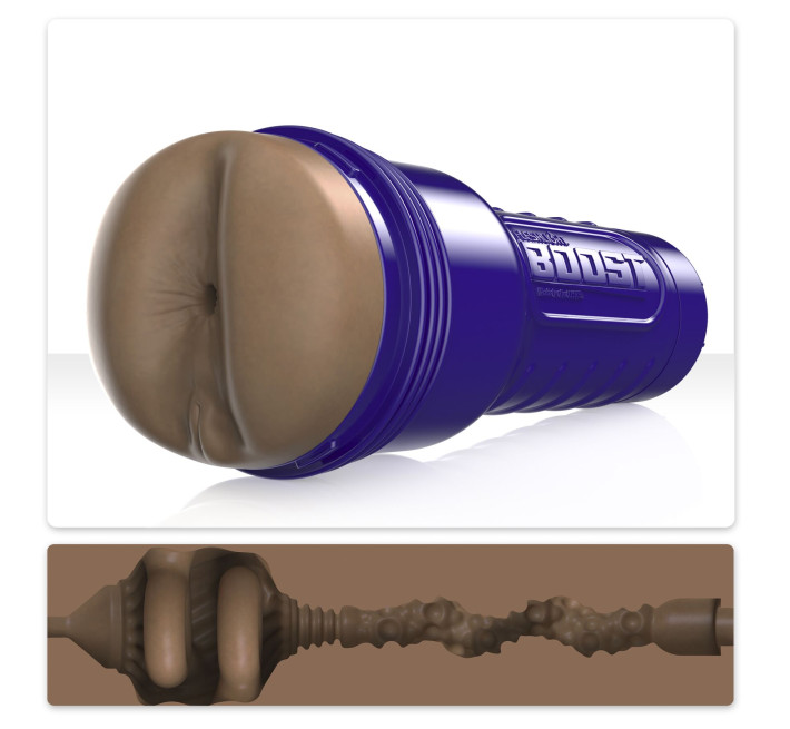 Мастурбатор-попка Fleshlight Boost Blast Female Medium Dark Flesh, плаваючі кільця Turbo Tech