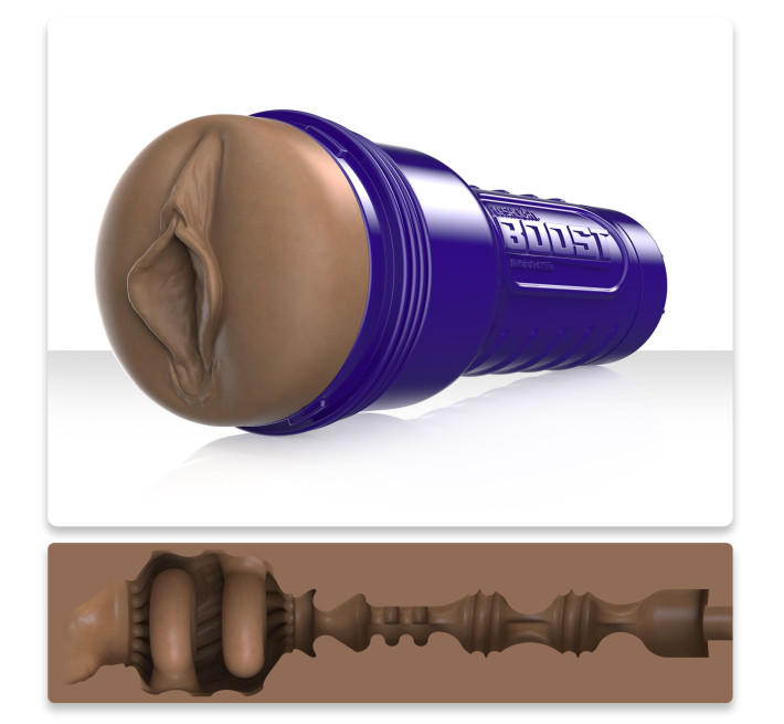Мастурбатор-вагіна Fleshlight Boost Bang Medium Dark Flesh, плаваючі кільця Turbo Tech