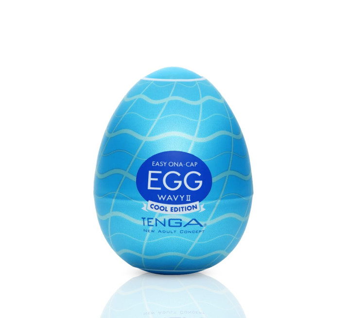 Мастурбатор-яйце Tenga Egg Wavy II Cool з подвійним хвилястим рельєфом та охолоджувальним ефектом