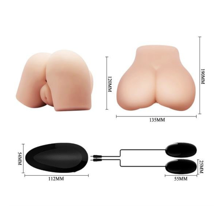 Мастурбатор Crazy Bull Realistic Skin-Like Texture Vagina and Anal