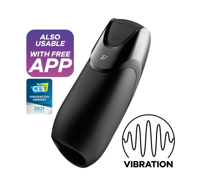 Смарт-мастурбатор з вібрацією Satisfyer Men Vibration+, 2 мотори, 14 режимів, водонепроникний