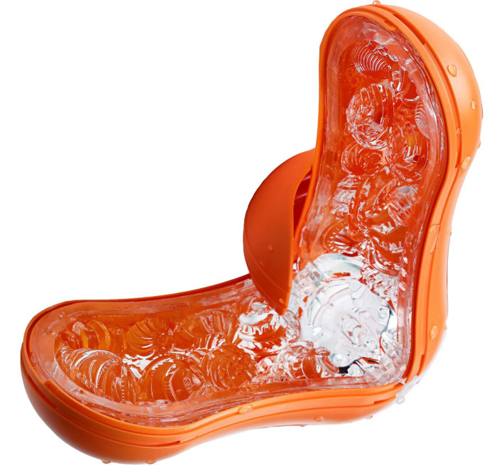 Мастурбатор Tenga Flip Orb — Sunset Orange, з можливістю зміни тиску та стимулювальними кульками всередині