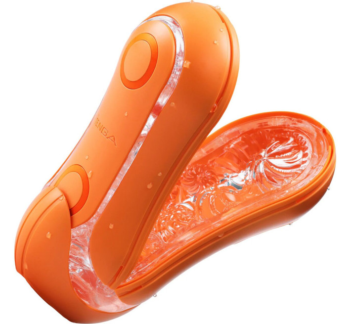 Мастурбатор Tenga Flip Orb — Sunset Orange, з можливістю зміни тиску та стимулювальними кульками всередині
