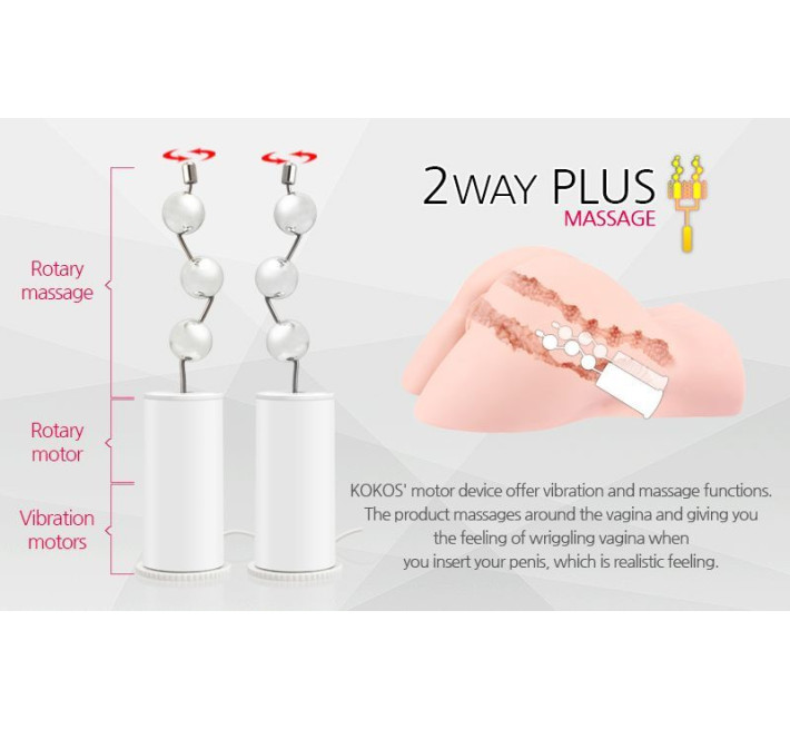 Мастурбатор Kokos Hera Hip Real 2WayPlus с вибрацией и массажем