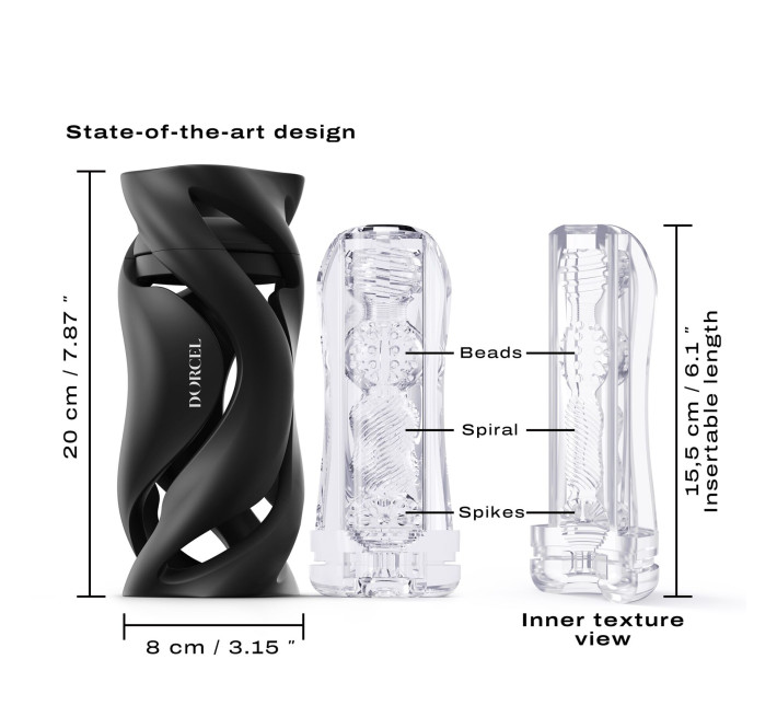 Мастурбатор Dorcel DEEP BLOW BLACK, подвійне використання