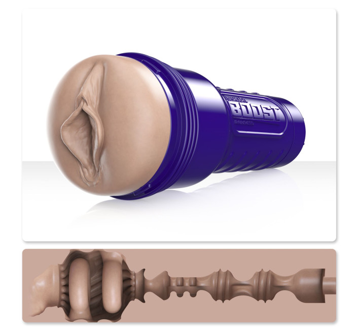 Мастурбатор-вагіна Fleshlight Boost Bang Light Medium Flesh, плаваючі кільця Turbo Tech