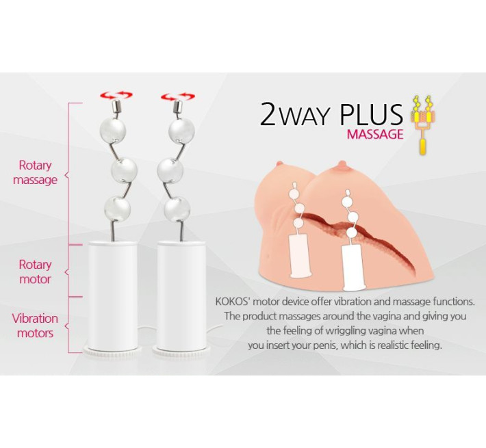 Мастурбатор Kokos Juilana Breast 2WayPlus з функцією масажу та вібрацією