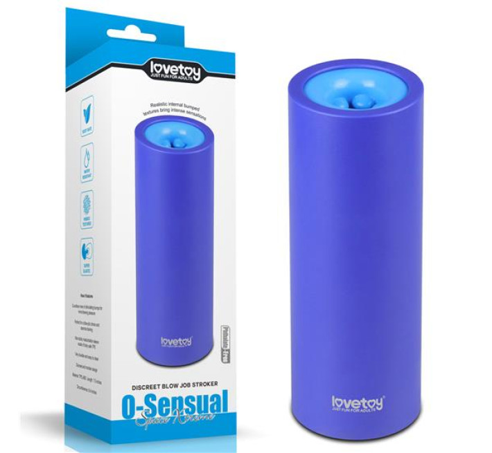 Мастурбатор LoveToy O-Sensual Discreet Blow Job Stroker Blue