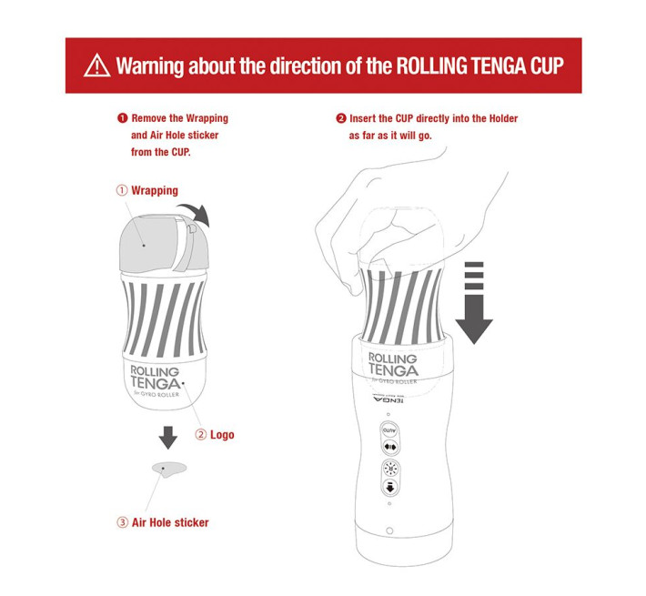 Автоматический мастурбатор Tenga VACUUM GYRO ROLLER, ротация и вакуум, совместимый с Tenga Cup