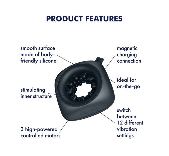 Мастурбатор Satisfyer Ring Stroker, 12 режимів вібрації, універсальний, компактний