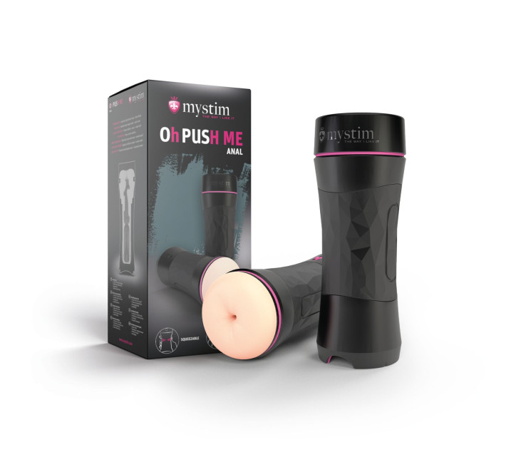 Мастурбатор-попка Mystim O(h) PUSH ME Anus, можна стискати та регулювати вакуум