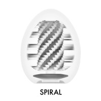 Мастурбатор-яйце Tenga Egg Spiral, щільний TPE, пробник лубриканту 5 мл