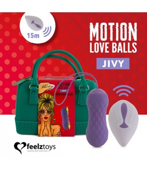 Вагинальные шарики с массажем и вибрацией FeelzToys Motion Love Balls Jivy с пультом ДУ, 7 режимов