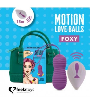 Вагинальные шарики с жемчужным массажем FeelzToys Motion Love Balls Foxy с пультом ДУ, 7 режимов