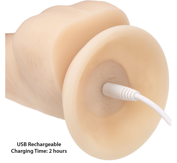 Фаллоимитатор с вибрацией и ротацией Naked ADDICTION James 8 Rotating & Vibrating Dong, пульт ДУ