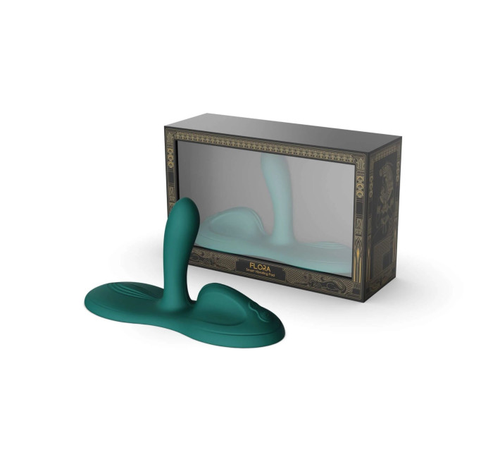 Sit-on-top смарт-вібратор Zalo – Flora Smart Vibrating Pad Turquoise Green, 9 моторів