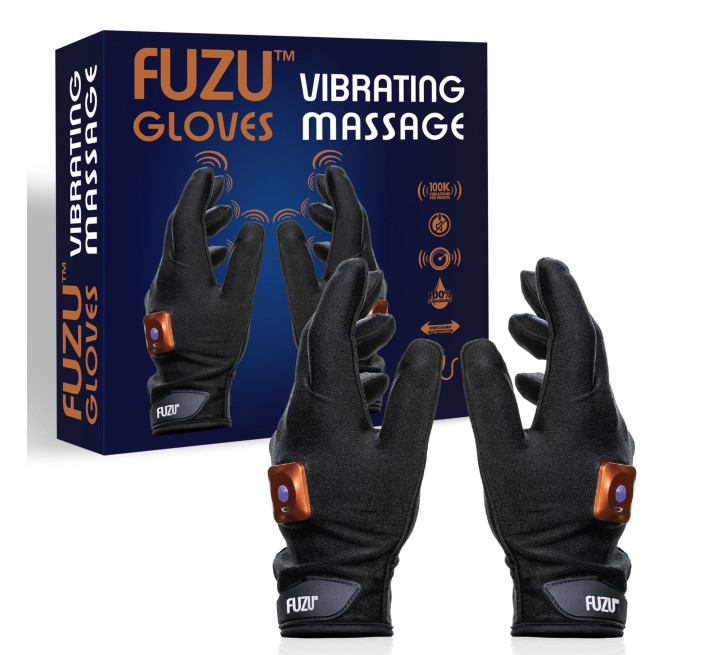 Виброперчатки (пара) FUZU Gloves Vibrating Massage Two Hands, 11 режимов