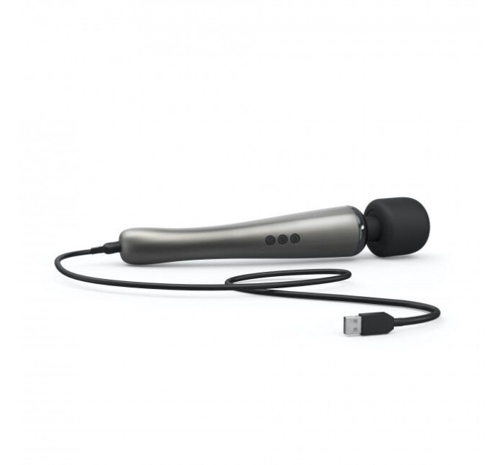 Потужний вібромасажер Dorcel Megawand Chrome Silver який перезаряджається, 160 режимів