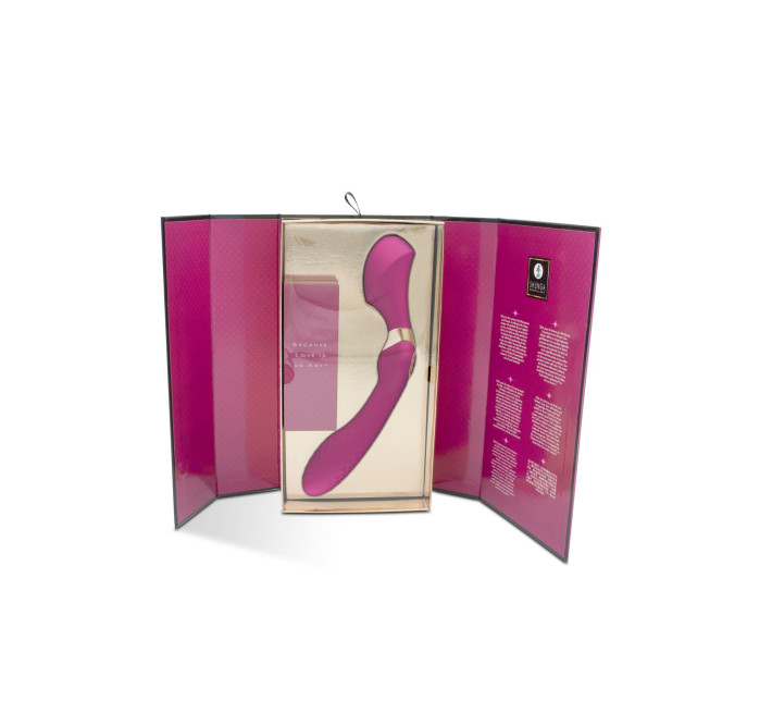 Вібромасажер Shunga Zoa Raspberry, двосторонній