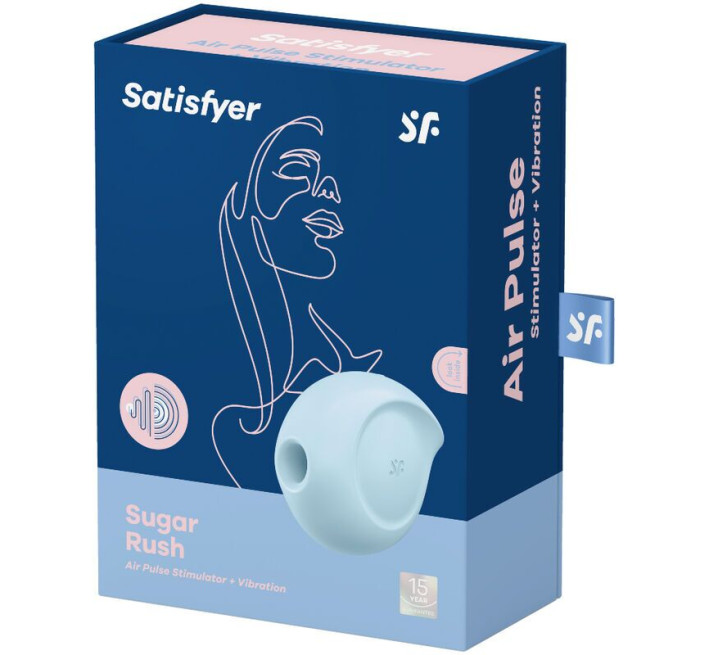 Вакуумный клиторальный стимулятор с вибрацией Satisfyer Sugar Rush Blue